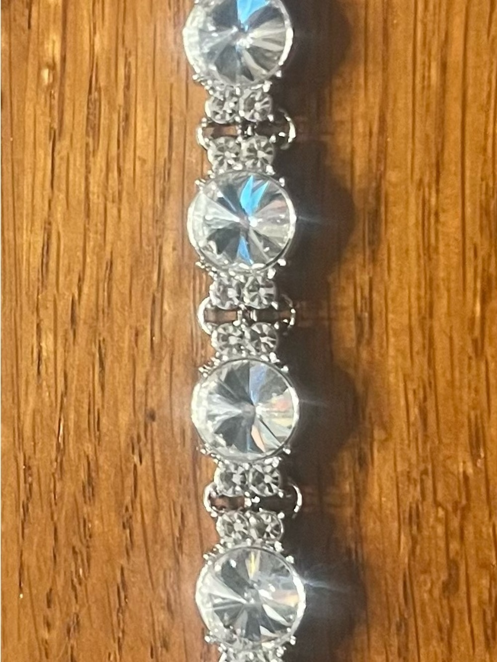 Source Unknown Silver-Tone Clear Crystal Bracelet